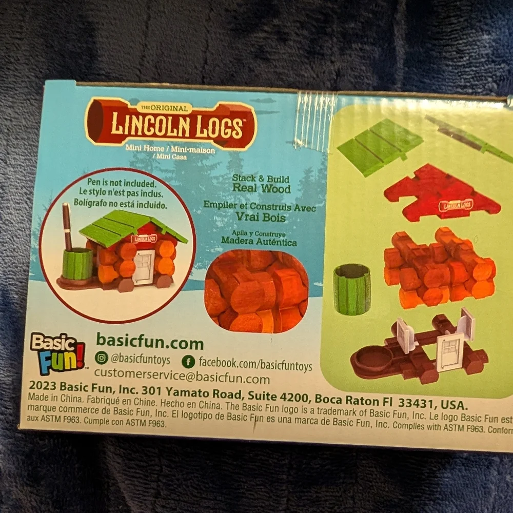 Original Lincoln Logs Mini Home 27 PC Building Set Mini Classics Real Wood Logs